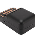 Cool Retro Label Printer With Bluetooth 5.0 Connectivity And Compact Design, black inkless thermal printer shown from an angled top view.
