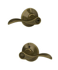 Accent Keyed Door Lever Antique Brass Finish Reversible Handle for Right or Left Swing Doors Easy DIY Install
