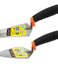 2-Piece Pointing And Gauging Trowel Set, 6 Inch Masonry Hand Tools With Soft Grip Handles, Carbon Steel Margin Trowels