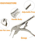 8-Inch Sheet Metal Bender Hand Seamer Locking Tool with adjustable flat head vise grip clamps and durable high carbon steel construction.
