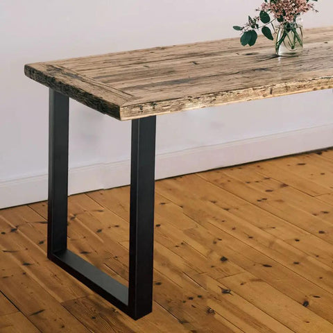 28 Inch Square Table Legs Set Black Industrial Bench Style Custom Furniture Leg Kit With Two Legs Includes Mounting Plates Adjustable Feet And All Hardware For Easy Assembly under wooden table.