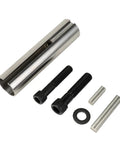 Rugged Stainless Steel Crankshaft Sleeve Converts Gas Engines From One Inch To One Eighth Fast. Heavy duty sleeve with bolts and bushings.