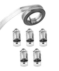 Premium Stainless Steel Hose Clamp Kit With Adjustable Worm Gears For Quick Tightening And Secure Grip. Heavy Duty 304 Grade Metal Bands Fit All Sizes Perfectly For Automotive, Plumbing Or Industrial Jobs. No More Leaks Or Loose Fittings On The Job. Easy.