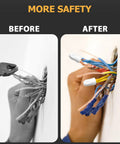 Ceramic high-temperature wire nut set (70-piece, S/M/L) with white caps; shown in before/after collage