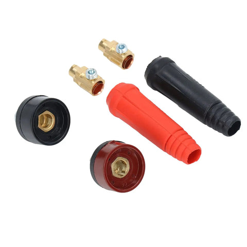 Heavy Duty Welding Cable Panel Connector Kit 12 Piece Set with socket plugs and adapters visible on a white background