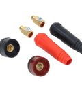 Welding Cable Panel Connector Kit With Quick Fittings 12 Pieces Red And Black Power Plugs And Sockets For Workshop And Garage Reliable