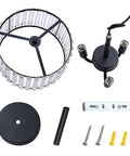 Components of Three Light Industrial Crystal Ceiling Fixture, 13 Inch Round Semi Flush Mount With E12 Base, Black Finish