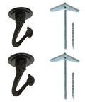 Two Pack Heavy Duty One And A Half Inch Ceiling Swag Hooks With Mounting Hardware For Hanging Planters, Extender Chains And More, Easy Install