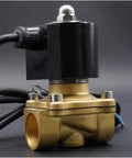 Waterproof Solenoid Valve For Water Systems One Half Inch Three Quarter Inch One Inch Two Inch Normally Closed IP68 For Fountains And Underwater Use Built Tough No Fuss Install Ready For Action, brass valve with black coil and threaded inlet