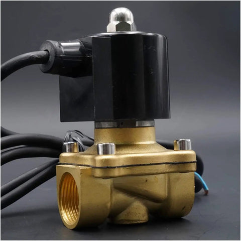 Waterproof Solenoid Valve For Water Systems One Half Inch Three Quarter Inch One Inch Two Inch Normally Closed IP68 For Fountains And Underwater Use Built Tough No Fuss Install Ready For Action, brass valve with black coil and threaded inlet