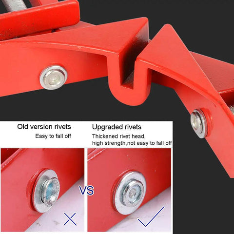 Close-up of 90 Degree Right Angle Clamps Set Of Four For Woodworking And Diy Projects Pro Grade showing upgraded rivet design.