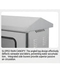 Built To Last 304 Stainless Steel Outdoor Electrical Enclosure Junction Box With Weatherproof Waterproof Construction, Rain Shield Roof, Tight Seal Gasket, Clear Window, Heavy Duty Housing, Tough As Nails For Industrial Or Home Outdoor Use; angled roof and side vents