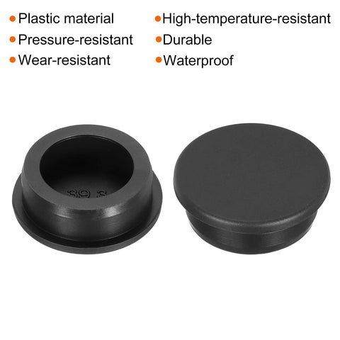 Two black silicone plugs from Three Piece Set T Shaped Silicone Plugs 39.3mm Diameter One And A Half Inch Round Rubber Stopper