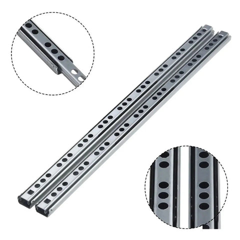 Heavy Duty Side Mounted Ball Bearing Drawer Slides Two Pack Full Extension Cabinet Hardware cold rolled steel with holes