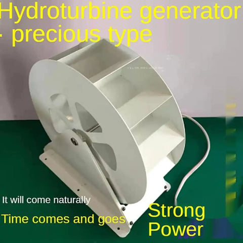 Outdoor 100W Water Wheel Turbine Generator For Hydroelectric Power, Low Speed Disc Type Micro Turbine For Off-Grid Use