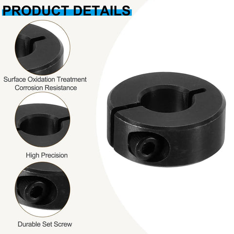 Beefed Up 12mm Bore Split Shaft Collar Set 28mm Outer Diameter 11mm Thick 4 Pack 45 Carbon Steel Locking Collar With Set Screws Clamp Style