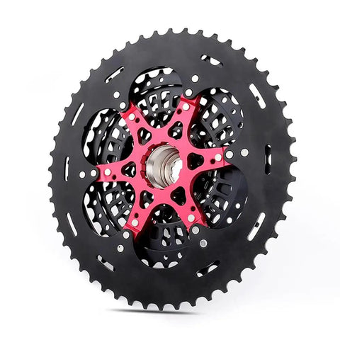 12 Speed Mountain Bike Cassette For SRAM Eagle XD Driver 9 To 50T black and red steel cogs with XD driver body visible