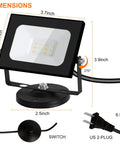 LED Spot Light Indoor 2 Pack With 120V Accent Uplight, 3 Color Temperature Modes, 6W Full Spectrum Plant Lighting dimensions and plug