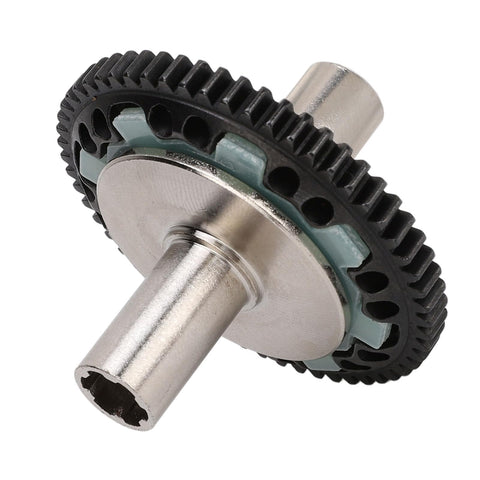 57T Slipper Clutch Spur Gear Upgrade in Hardened Steel 45 for RC cars, side view showing gear teeth and metal construction