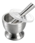 18 By 8 Stainless Steel Mortar And Pestle Set With Brushed Finish Durable Non Slip Base Rustproof No Residual Taste Easy To Clean