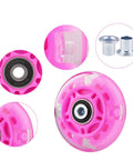 Light Up Inline Skate Wheels Set 60mm 64mm 68mm 70mm 72mm 76mm 80mm Pink LED Glow with ABEC7 Bearings 85A Hardness
