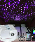 Starlight Headliner Fiber Optic Kit With Dope 10W RGBW Twinkle Music Sync App Control And Remote 460 Fibers 6.5ft for cars.