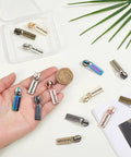 14 Piece Zipper Pull Replacement Kit With Seven Colors Alloy Rectangular Slider Heads For Purses Luggage Bags And Sewing Projects