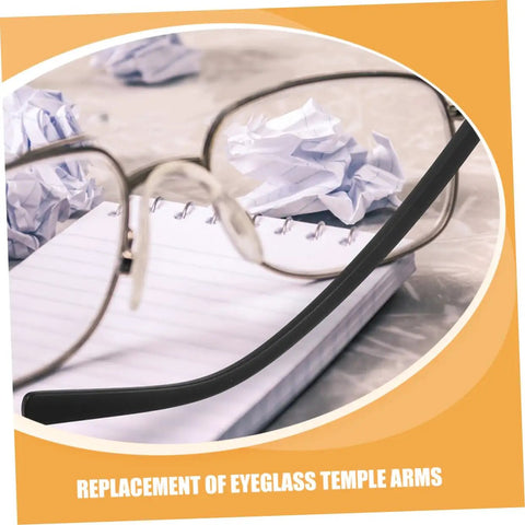Eyewear Repair Kit With Replacement Temple Arms Screws And Lanyard For Glasses, Quick And Easy Eyeglass Frame Fix Kit, DIY Repair Tools For Eyewear Models, eyeglass with new temple arm on desk