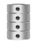 Four One Quarter Inch Bore Shaft Collars, Solid Steel, Zinc Plated, Set Screw, Heavy Duty Machinery Component For Industrial Use