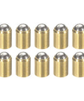 Badass Brass Ball Point Spring Plungers Loaded With Sleek No Step Positioning Beads And Heavy Duty Ball Catch Latch For Furniture Doors Cabinet Hardware And Real World Workshop Upgrades, ten brass pegs with steel balls.