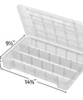 Portable Plastic Parts Storage Case With Hinged Lid And Five Adjustable Dividers Large Clear Organizer For Hardware Nuts Bolts Beads Jewelry