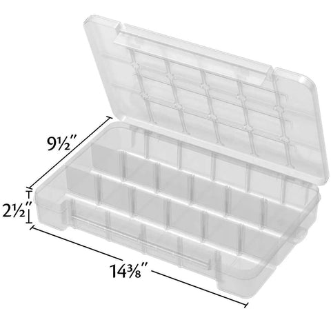 Portable Plastic Parts Storage Case With Hinged Lid And Five Adjustable Dividers Large Clear Organizer For Hardware Nuts Bolts Beads Jewelry