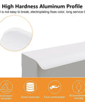 Self Stick Finger Edge Drawer Pulls Pack Of 8 White 150mm Aluminum Alloy Invisible Cabinet Handles, close-up view