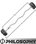 Rubber Fixed EZ Curl Barbell 70 Lb Pre Loaded Weight For Strength Training And Weightlifting, 44 Inch Total Length, steel build