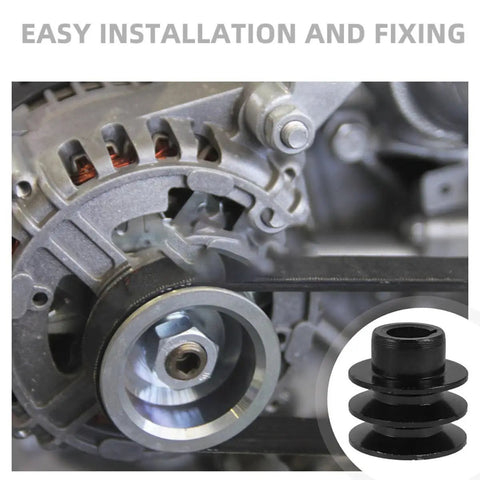 Heavy Duty Double Groove V Belt Pulley For Gas Engine With 20mm Shaft compatible with water pumps, showing smooth machined detail.