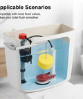 Three Pack Toilet Tank Flapper Replacement Kit With EVA Foam Buoy Floats for Easy Water Level Control Universal Fit Two Inch and Three Inch Flush Valves in toilet tank.