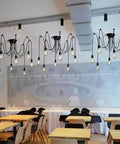 Dope 10 Arm Spider Chandelier Pendant Light Edison Style Vintage Industrial Steampunk Hanging Ceiling Fixture in dining area