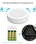 Rotating battery compartment for Six Pack Portable LED Puck Tap Lights Battery Operated Night Lights