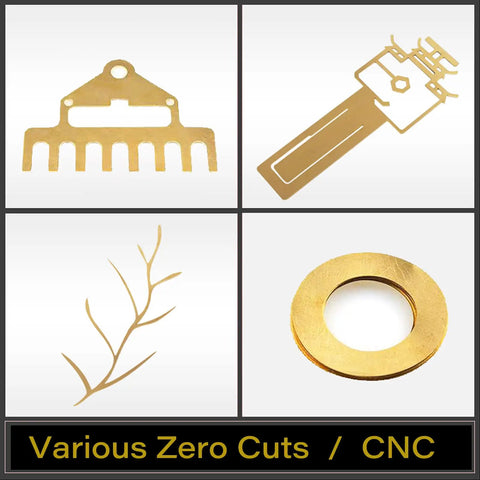 Top Shelf H62 Brass Sheet Metal Plate Sized At 300 Millimeters Square With A Heavy 5 Millimeter Cross Section Premium High Purity Alloy Stock For Kickstarting Rugged DIY Builds And Custom Fabrication Projects Anywhere, showing various zero cuts including a comb, washer, and branch design.