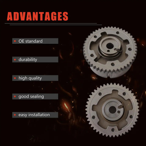 Pro Grade VVT Cam Sprocket And Timing Phaser Kit For 2011-2017 Nissan Juke showcasing advantages like durability and easy installation.