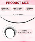 Product size details for Bulk 30 Pcs Fly Tying Feathers With Colorful Stonefly Split Tails And Goose Biots, black, length 5.1-6.7 inch.