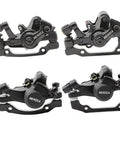 Heavy Duty Mechanical Disc Brake Caliper Front And Rear Kit With Solid Metal Pads For Mountain Folding And Road Bikes, black alloy calipers.
