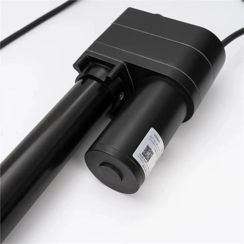 Badass 10000N IP67 Linear Actuator With Mechanical Clutch And 1000mm Stroke close-up showing motor and cylinder design.