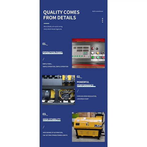 Control panel and components of Top Tier Portable Automatic Rebar Straightening And Cutting Machine Steel Bar Processor.