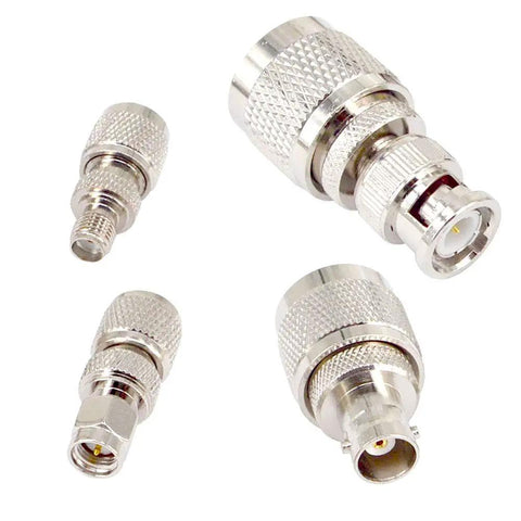 20-Piece UHF Adapter Master Kit PL259 SO239 To SMA BNC MCX FME F TNC Mini-UHF Connectors set against white background