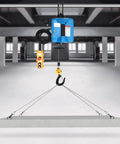 Heavy Duty Electric Power Hoist With 1100 Lbs Lift Capacity And Durable Steel Wire Cable For Garage Rigging and Workshop Lifting Jobs That Rock lifting a concrete slab using a remote control hoist.