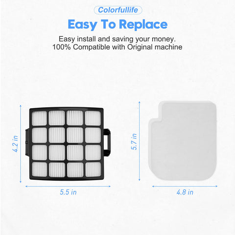 Must Have Replacement Filter Set For Shark Stratos AZ3002 Upright Vacuum Cleaner Includes 2 HEPA Filters And 4 Foam And Felt Filters