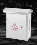 Stainless Steel Weatherproof Wall Mounted Electrical Enclosure Box With Durable Cover shown in industrial setting