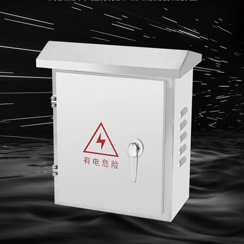 Stainless Steel Weatherproof Wall Mounted Electrical Enclosure Box With Durable Cover shown in industrial setting
