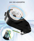 High Speed 24V Kids Ride On Gearbox RS550 40000RPM Motor Upgrade With Quick Change Wire Connectors detail view